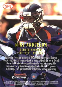2000 Bowman Chrome - Shattering Performers #SP8 Mike Anderson Back