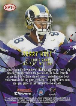 2000 Bowman Chrome - Shattering Performers #SP16 Torry Holt Back