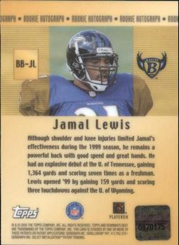 2000 Bowman's Best - Autographs #BB-JL Jamal Lewis Back