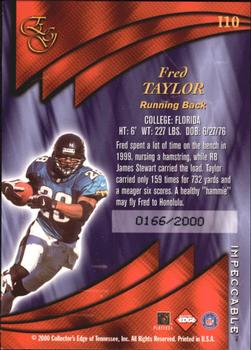 2000 Collector's Edge EG - Impeccable #I10 Fred Taylor Back