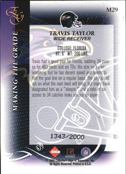 2000 Collector's Edge EG - Making the Grade #M29 Travis Taylor Back