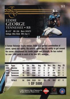 2000 Collector's Edge EG - Uncirculated #141 Eddie George Back