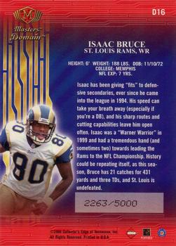 2000 Collector's Edge Masters - Domain #D16 Isaac Bruce Back