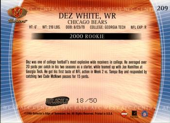 2000 Collector's Edge Masters - HoloGold #209 Dez White Back