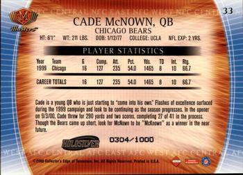 2000 Collector's Edge Masters - HoloSilver #33 Cade McNown Back