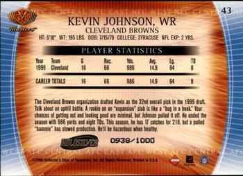 2000 Collector's Edge Masters - HoloSilver #43 Kevin Johnson Back