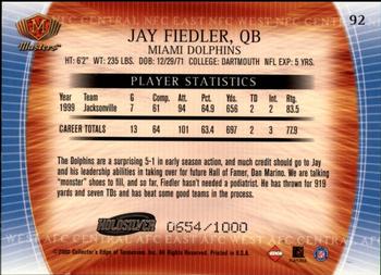 2000 Collector's Edge Masters - HoloSilver #92 Jay Fiedler Back