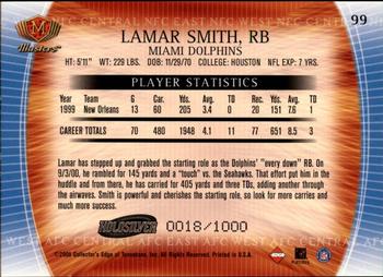 2000 Collector's Edge Masters - HoloSilver #99 Lamar Smith Back