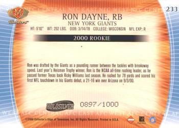 2000 Collector's Edge Masters - HoloSilver #233 Ron Dayne Back