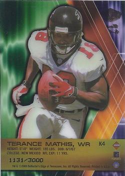 2000 Collector's Edge Masters - K-Klub #K4 Terance Mathis Back