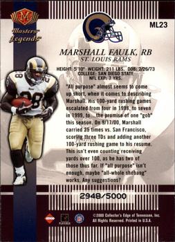 2000 Collector's Edge Masters - Legends #ML23 Marshall Faulk Back