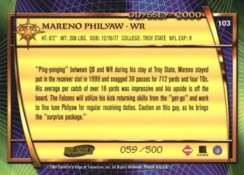 2000 Collector's Edge Odyssey - HoloGold Rookies #103 Mareno Philyaw Back