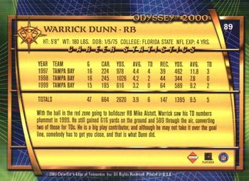 2000 Collector's Edge Odyssey - Retail #89 Warrick Dunn Back