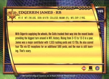 2000 Collector's Edge Odyssey - Retail #165 Edgerrin James Back