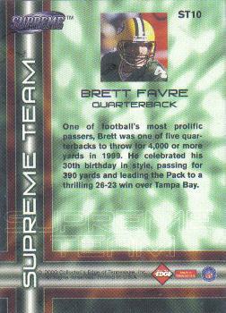 2000 Collector's Edge Supreme - Supreme Team #ST10 Brett Favre Back
