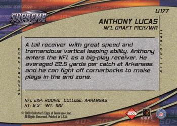 2000 Collector's Edge Supreme - Update #U177 Anthony Lucas Back