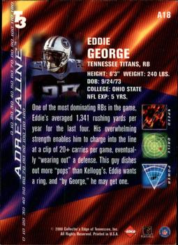 2000 Collector's Edge T3 - Adrenaline #A18 Eddie George Back