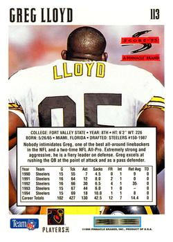 1995 Score #113 Greg Lloyd Back