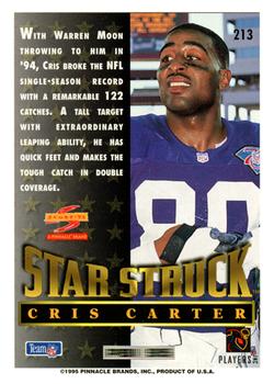 1995 Score #213 Cris Carter Back