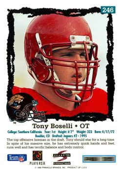 1995 Score #246 Tony Boselli Back