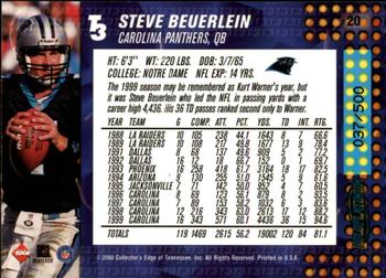 2000 Collector's Edge T3 - HoloPlatinum #20 Steve Beuerlein Back