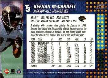 2000 Collector's Edge T3 - HoloPlatinum #62 Keenan McCardell Back