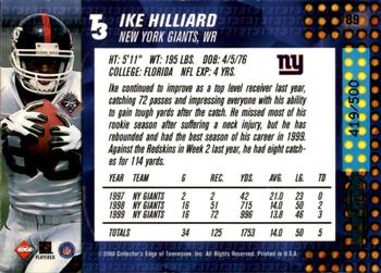 2000 Collector's Edge T3 - HoloPlatinum #89 Ike Hilliard Back