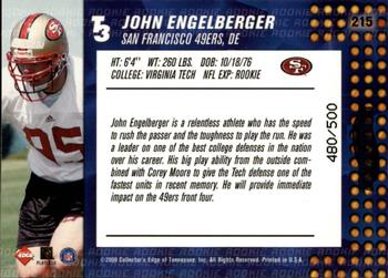 2000 Collector's Edge T3 - HoloPlatinum #215 John Engelberger Back
