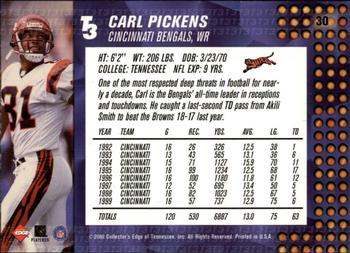 2000 Collector's Edge T3 - Retail #30 Carl Pickens Back
