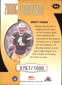 2000 Donruss - Zoning Commission #ZC-6 Brett Favre Back