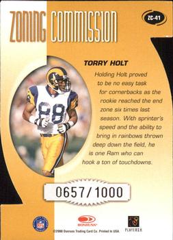 2000 Donruss - Zoning Commission #ZC-41 Torry Holt Back