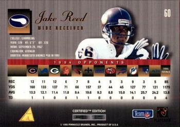 1995 Select Certified #60 Jake Reed Back