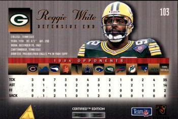 1995 Select Certified #103 Reggie White Back