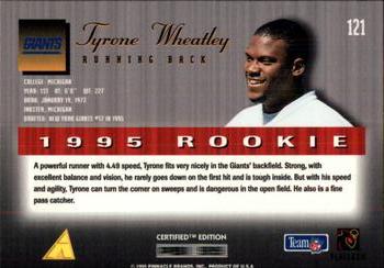 1995 Select Certified #121 Tyrone Wheatley Back
