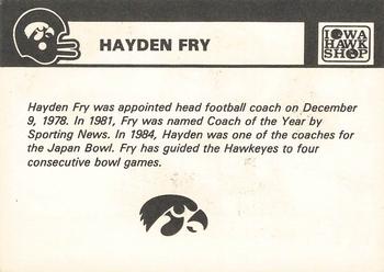 1986 Iowa Hawkeyes #NNO Hayden Fry Back