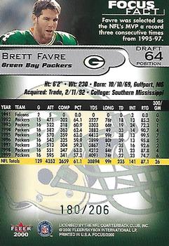 2000 Fleer Focus - Draft Position #64 Brett Favre Back