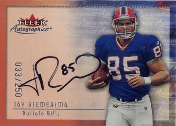 2000 Fleer Tradition - Autographics Silver #NNO Jay Riemersma Front