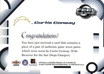 2000 Fleer Tradition - Feel the Game #NNO Curtis Conway Back