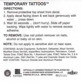 2000 Impact - Team Tattoos #NNO Oakland Raiders Back
