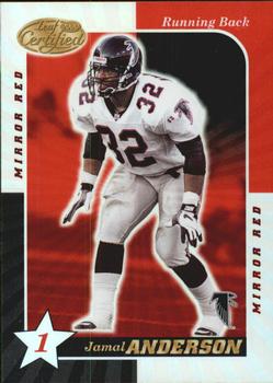 2000 Leaf Certified - Mirror Red #6 Jamal Anderson Front