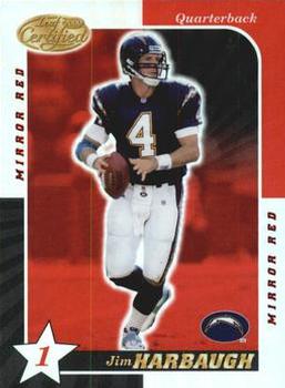 2000 Leaf Certified - Mirror Red #77 Jim Harbaugh Front
