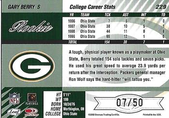 2000 Leaf Limited - Limited Edition #229 Gary Berry Back