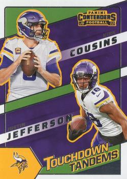2022 Panini Contenders - Touchdown Tandems #TDT-MIN Justin Jefferson / Kirk Cousins Front