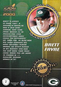 2000 Pacific Aurora - Game Worn Jerseys #2 Brett Favre Back