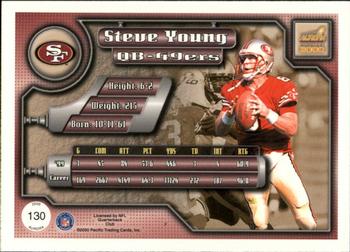 2000 Pacific Aurora - Premiere Date Pinstripes #130 Steve Young Back