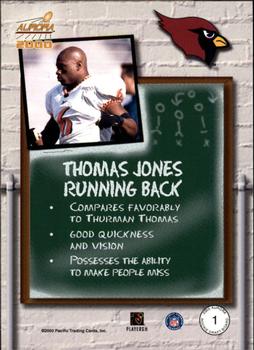 2000 Pacific Aurora - Rookie Draft Board #1 Thomas Jones Back