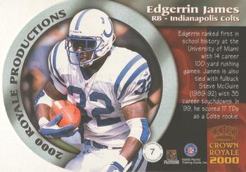 2000 Pacific Crown Royale - Productions #7 Edgerrin James Back