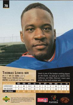1995 SP #78 Thomas Lewis Back