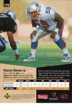 1995 SP #175 Vincent Brown Back