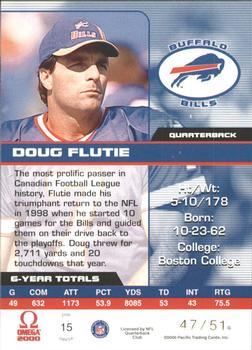 2000 Pacific Omega - Platinum Blue #15 Doug Flutie Back
